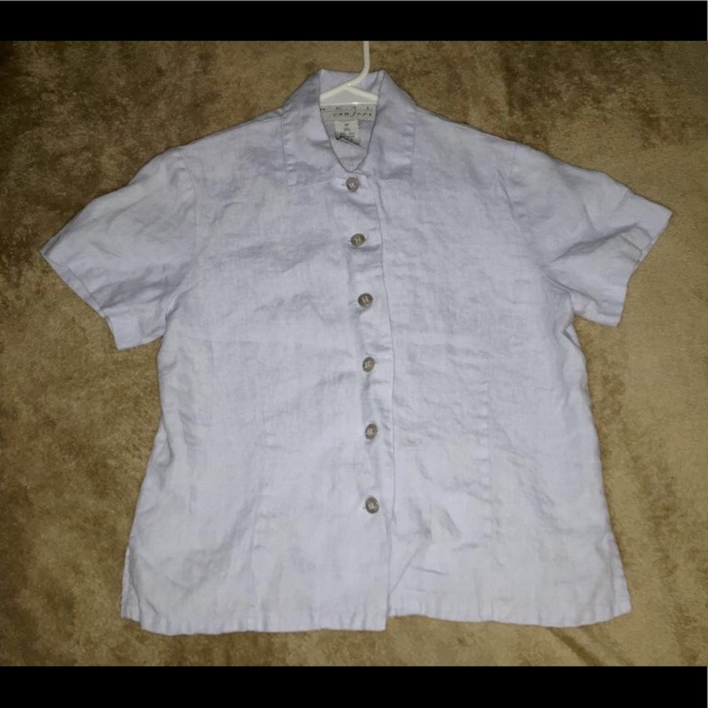 Real Comfort blue denim button up women’s top